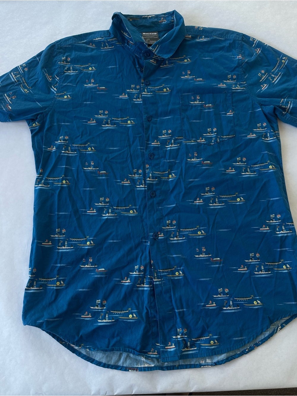 Uniqlo Ponyo Studio Ghibli Animation Blue Button-Up Shirt Size M
